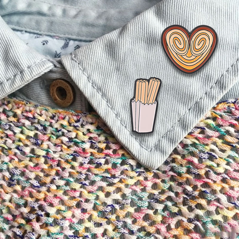 Food Snacks In Spanish - Pin Esmaltado de Churros en Espiral