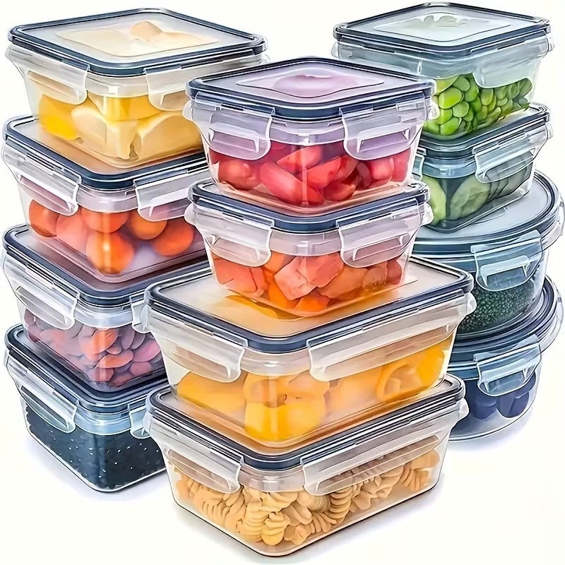 Dry Food Snacks - Juego de 4 Recipientes Transparentes para