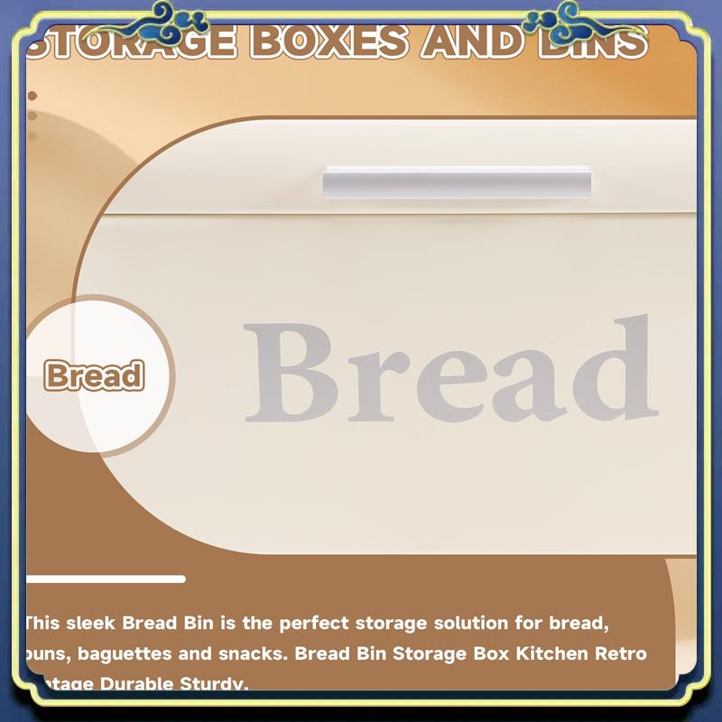 Food E Snacks - Caja de pan vintage de hierro,