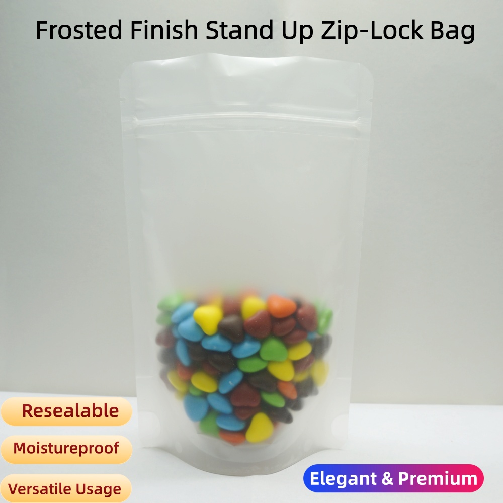 Food Snacks Items - 100 Bolsas Mate Transparentes con Cierre