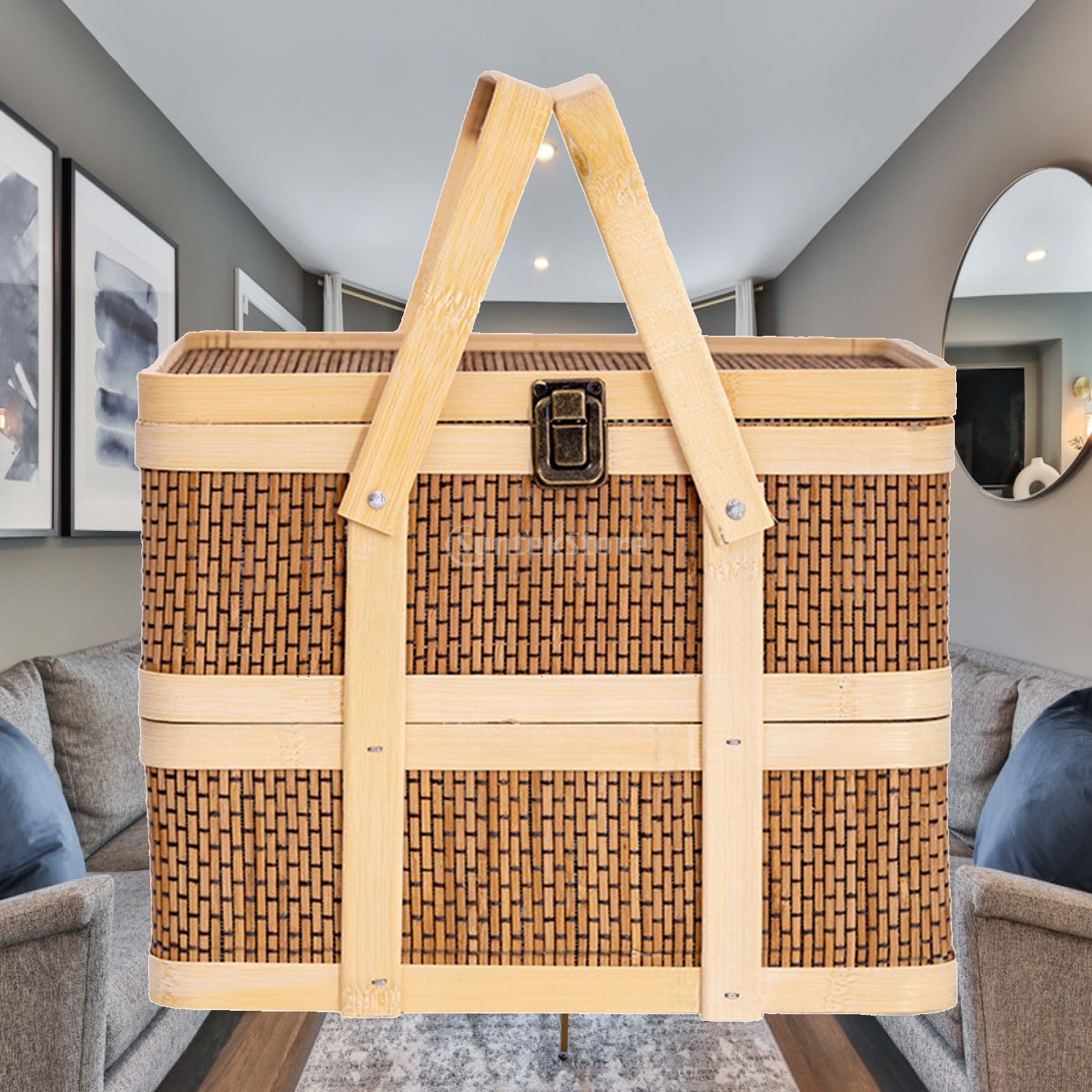 Snacks Food Hamper Basket - Cesta de Picnic Tejida, Cesta para
