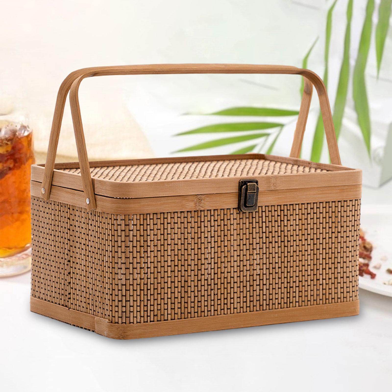 Cesta de Picnic de Bambú Hecha - Snacks Food Hamper Basket reseña y precio