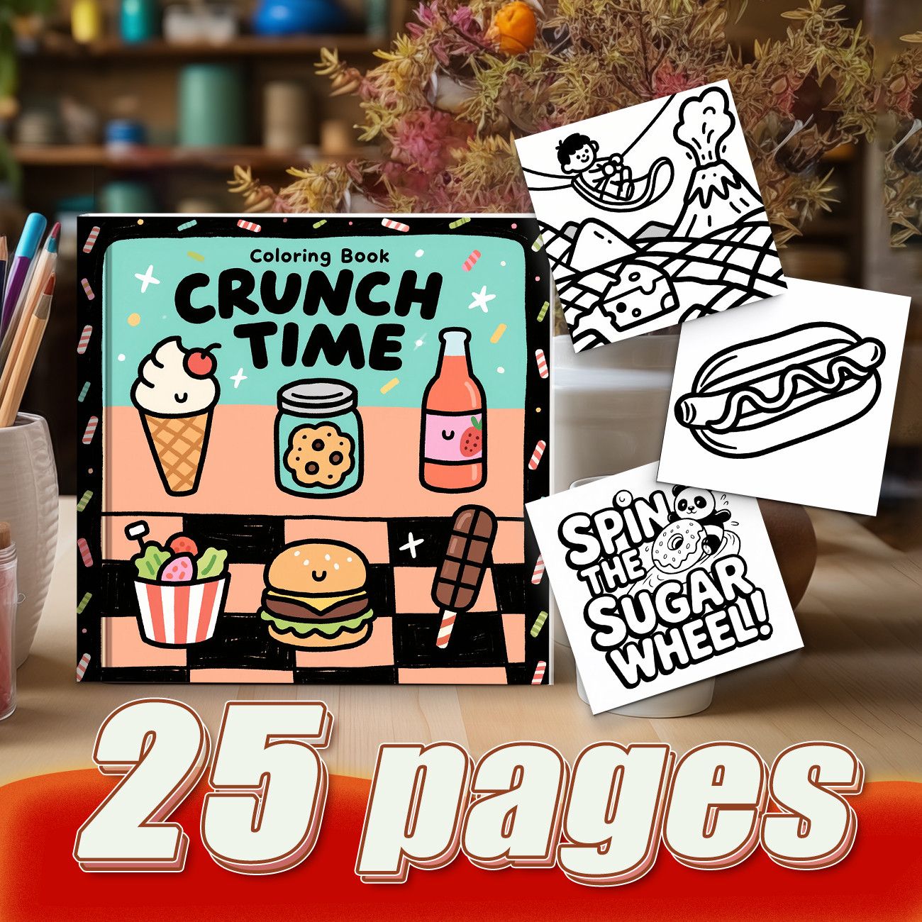 Libro para colorear Crunch Tim - Food Snacks Easy reseña y precio