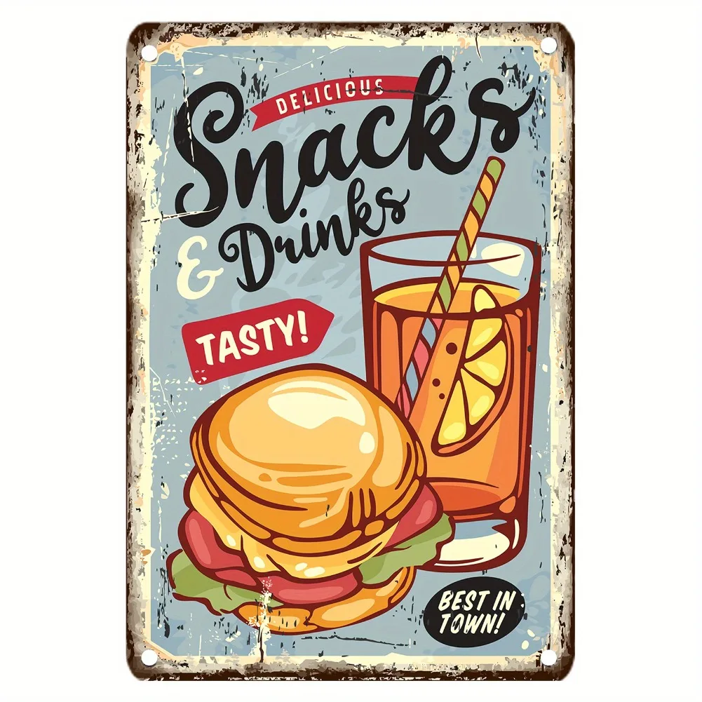 Letrero de metal de comida vin - Food Snacks Easy reseña y precio