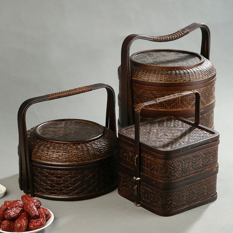 Cesta de Picnic de bambú con t - Snacks Food Hamper Basket reseña y precio